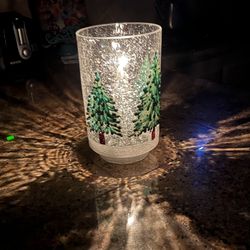 Festive Christmas Tree Glass Candle Holder