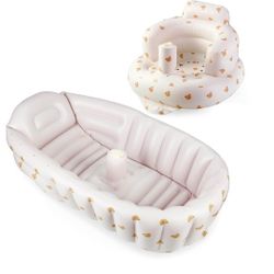 PandaEar Paquete de 2 bañera inflable para bebé y asiento 