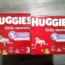 HUGGIES Little Movers Size 3, 68 Diapers