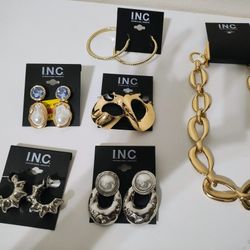 INC International Concepts Jewelry Lot – Earrings & Statement Necklace – New