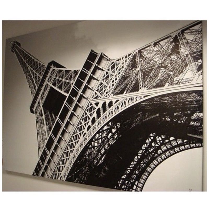 IKEA New Bassholma Black & White Eiffel Tower Canvas Print