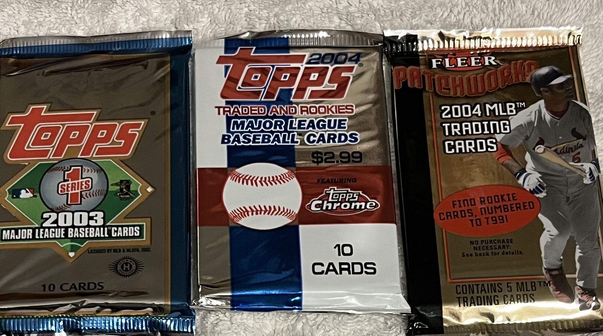 3 VINTAGE BASEBALL WAX PACKS & MORE