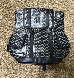 Goyard Monogram Backpack Black/Gray, Yellow Lining, Drawstring, Adjustable
