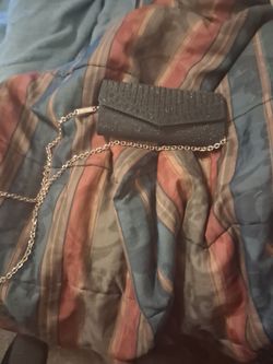 Black glitter purse