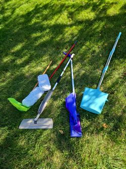 Cleaning Tools Lot – Mop, Sweeper, Dustpan Set