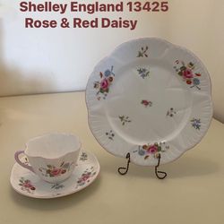 Shelley England Rose Daisy 13425 Dessert Service Vintage