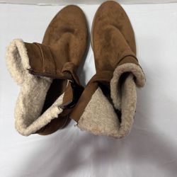 Women’s Brown Shearling Lined Cozy Ankle Boots