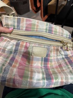 Coach vintage Poppy Daisy Madras Plaid Tartan Hobo Purae