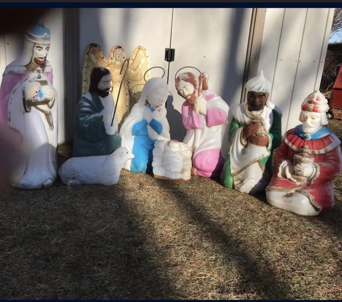 Antique Nativity scene Blow Mold