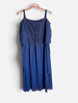 Navy blue maxi dress perfect for Halloween dresser costume, size 2XL