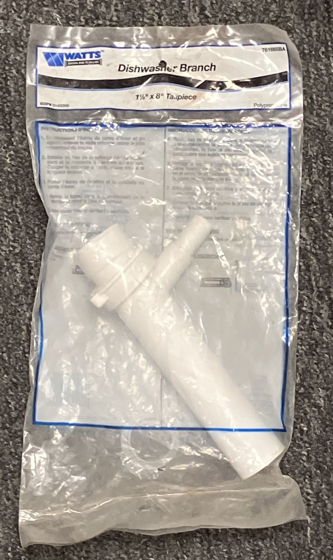 Tailpiece 1/2" Branch 1-1/2" x 8"