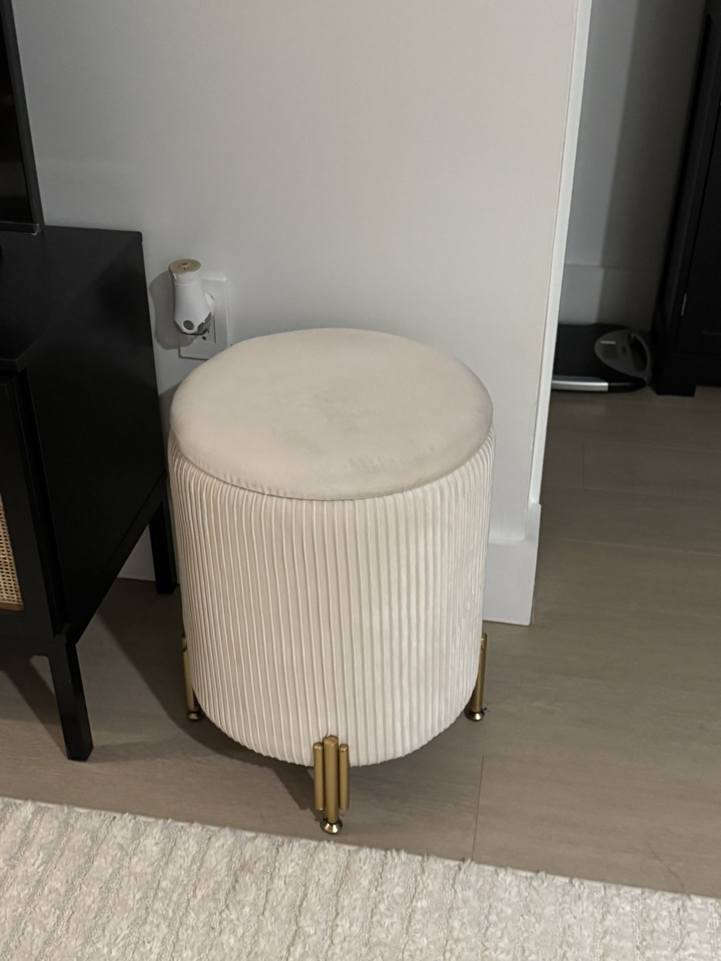 Velvet Storage Ottoman