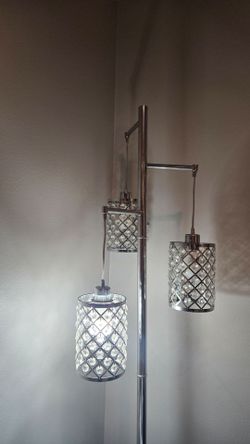 Crystal pendant floor light