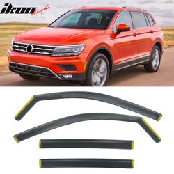 Fits 2018-2024 VW Volkswagen Tiguan In-Channel Window Visors Vent Rain Deflectors PC