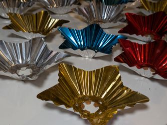 34 Vintage Christmas Tree Light Reflectors Aluminum Foil