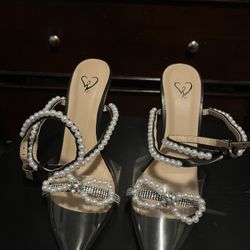 Black Heels with Pearls 