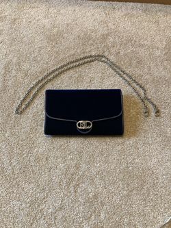 New Ralph Lauren Adair velvet crossbody bag with a metal chain strap