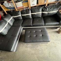 Faux Leather Couch 