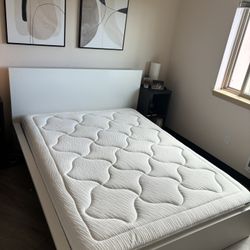 Queen Bed Frame and Mattress