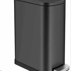 NEW 10 Liter Black Bathroom Trash Can with Lid,Slim Step Trash Can with Removable Inner Bucket for Bathroom,Bedroom,Office
College, dorm essentials 