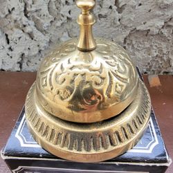 Vintage Brass Service Bell, Hotel Reception Counter Bell made in india new in box
