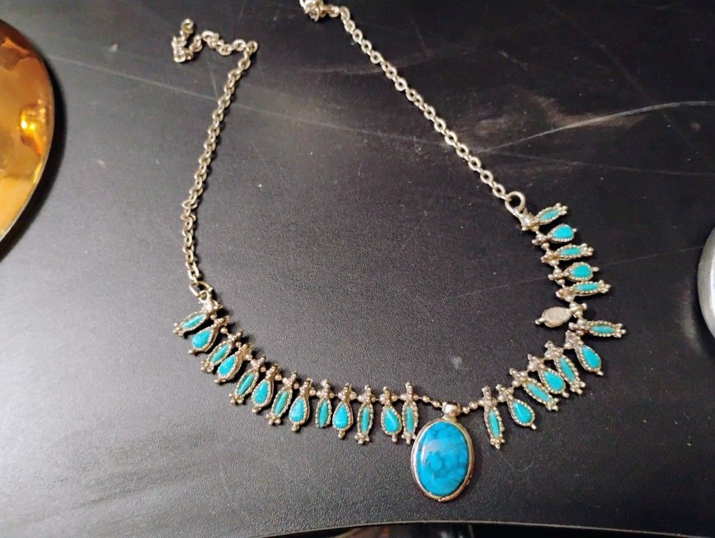 Vintage Turquoise Necklace And Bracelet