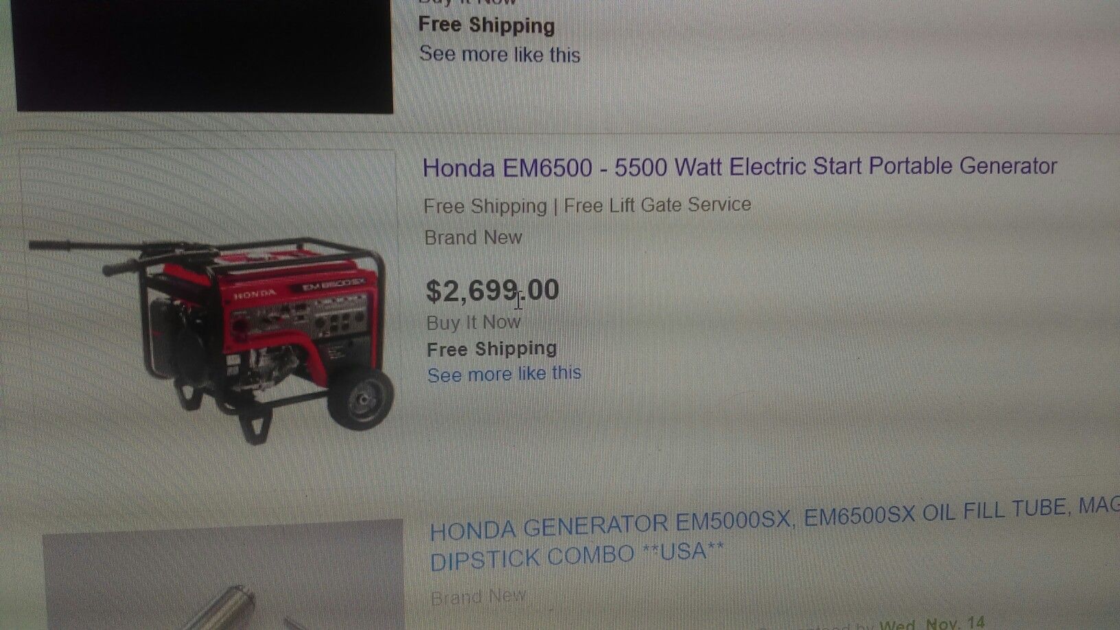 GENERATOR HONDA EM6500-5500 ELECTRIC STAR PORTABLE