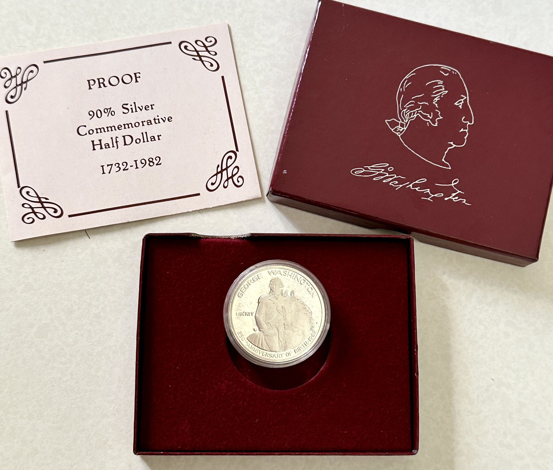 1982 Silver Half Dollar George Washington Coin