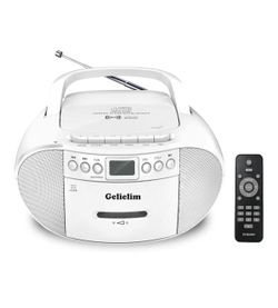 CD and Cassette Player Combo, Portable Cassette Tape Player, 5.1V Bluetooth Speaker, AM FM Radio, USB