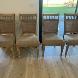 Set of 4 wood chairs/ dining room chairs/ rattan chairs/ cane chairs