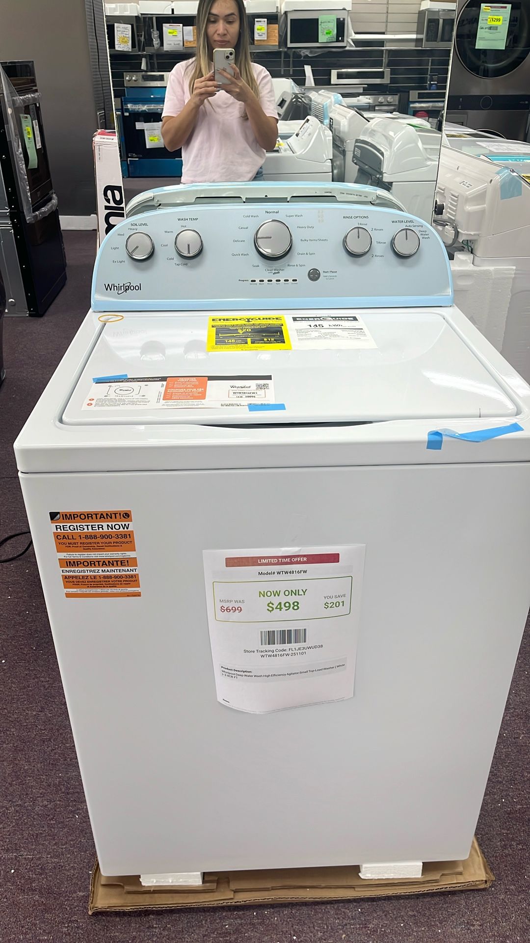 Washer Top Load New Open Box 1 Year Warranty