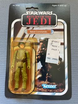 Vintage Star Wars action figure- ROTJ Rebel Commando 65 back MOC- clean