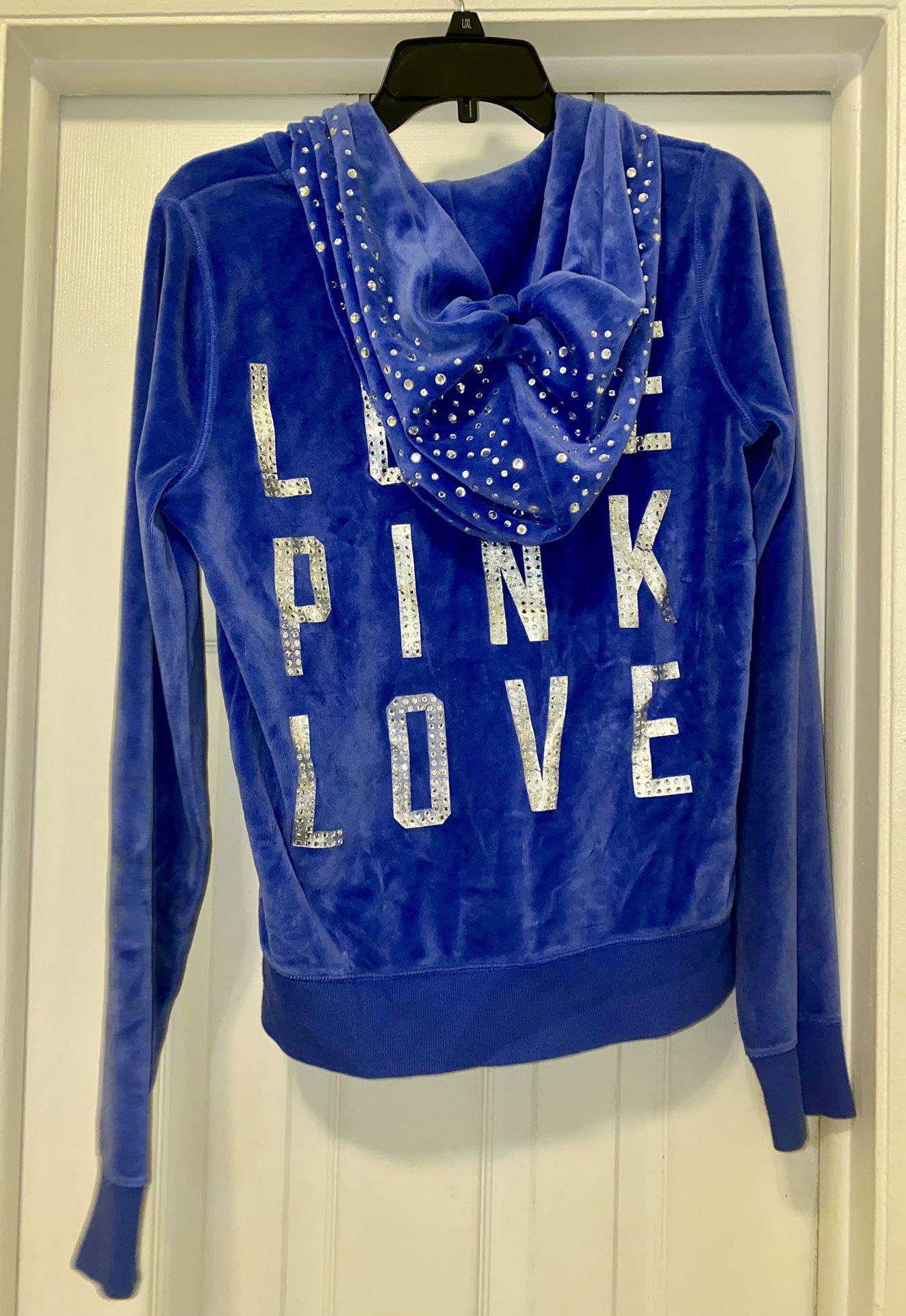 Victoria’s Secret PINK- Bling Velour Zip Up Blue, Limited Edition