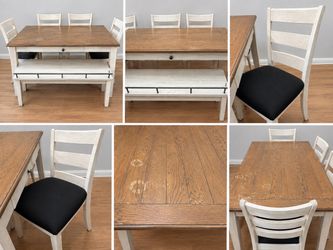 Must sell this weekend! Kitchen table, 4 chairs and bench