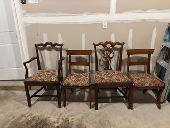 Set of 4 Vintage/Antique Dining Chairs - Solid Wood