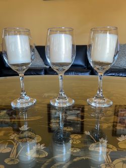 Set of 3 Wine Glass Candle Holders