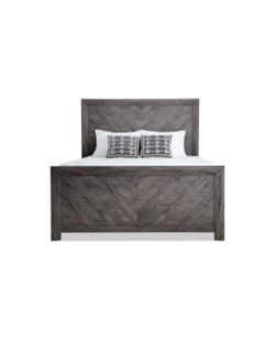 Calvin Queen Gray Panel Bed