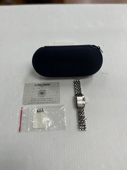 LONGINES STAINLESS STEEL WATCH, CASE INCLUDED, EXTRA LINK