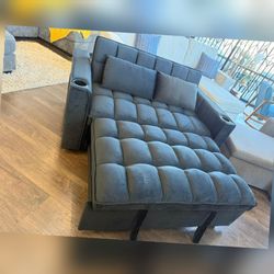 Black velvet convertible sleeper sofa pullout bed