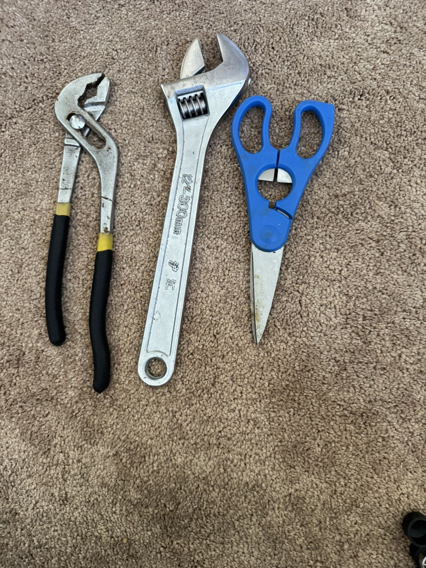 Tool Set: Scissors, Wrench, Pliers