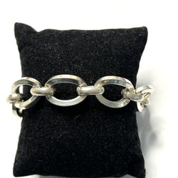 925 sterling silver link bracelet size 7 1/4” L