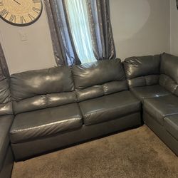 Ashley leather sectional 