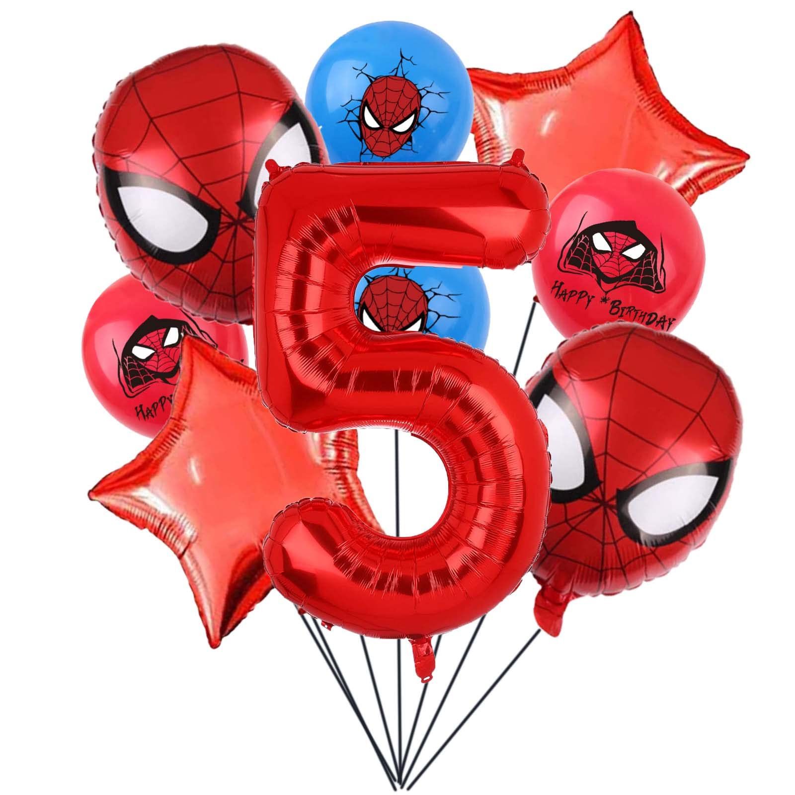 Cartoon Heroes Spider 5th Birthday Decorations - 32inch Number 5 Balloon