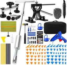 Dent Puller Kit Dent Removal Tools for Car, Paintless Dent Repair Kit with Metal Dent Lifter, Powerful Slide Hammer T-Bar, Bridge Puller, Auto Body De