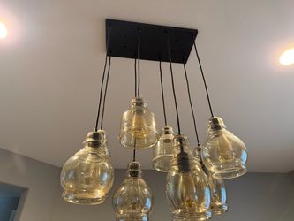 8 - Light Industrial Cluster Glass Chandelier