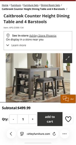 Caitbrook Counter Height Dining Table & 4 Barstools