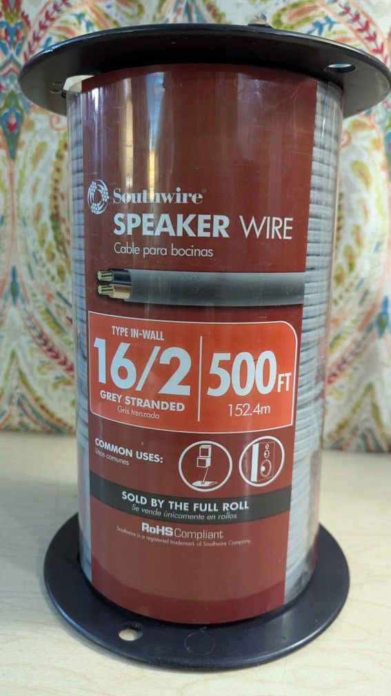 Southwire NEW Unopened Speaker Wire 16 Gauge 2 Conductor 500 Feet HiFi Stereo