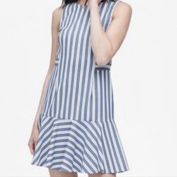 Banana Republic Blue & White Striped Dress - Size 6