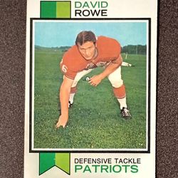 1973 Topps David Rowe New England Patriots #436 Football Card Vintage Collectible Sports NFL