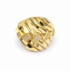 10K Yellow Gold Dome Ring Preowned Size 8.25 Wide Band 6.9g